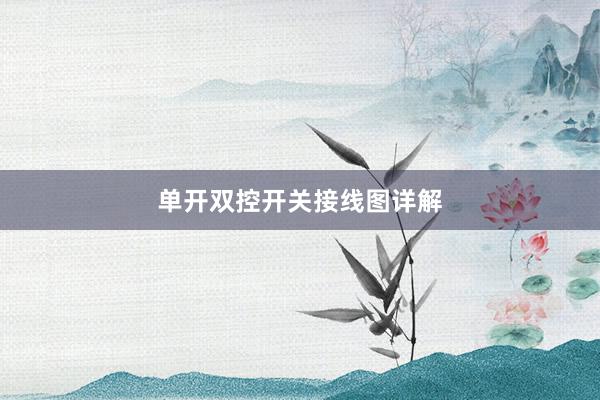 单开双控开关接线图详解